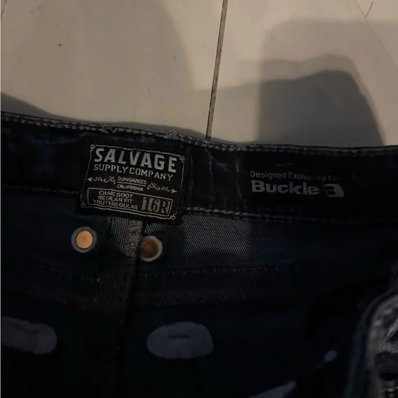 Buckle Dark Blue Denim Jeans - Picture 3 of 3